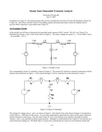 Steady State Sinusoidal Transient Analysis - csserver - University of ...