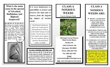 CLASS A NOXIOUS WEEDS - Okanogan County