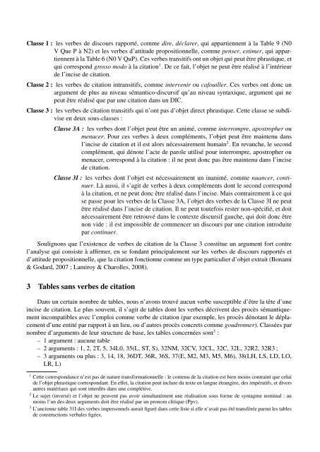 Verbes de citation et Tables du Lexique-Grammaire 1 Introduction 2 ...