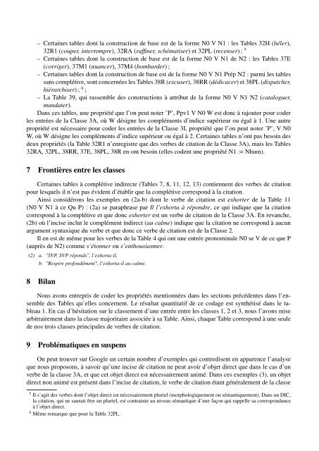 Verbes de citation et Tables du Lexique-Grammaire 1 Introduction 2 ...