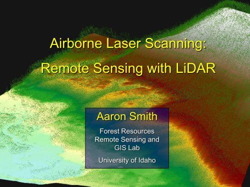Airborne Laser Scanning: Remote Sensing with LiDAR