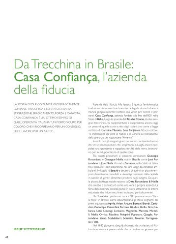 Da Trecchina in Brasile - Consiglio Regionale della Basilicata