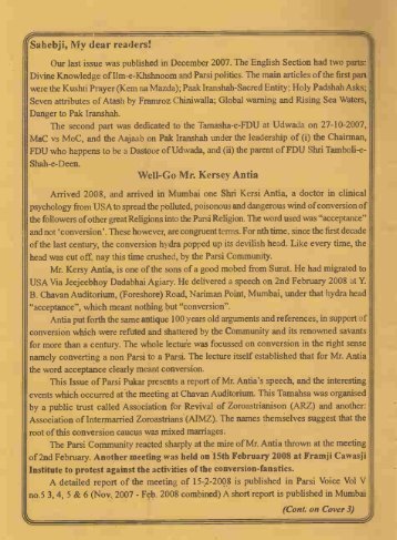 Parsi Pukar Vol. 12; No. 3 - Traditional Zoroastrianism