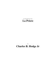 La Priere Charles B. Hodge Jr - Biblecourses.com