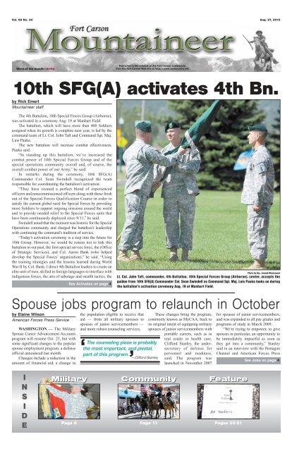 10th SFG(A) - Colorado Springs Military Newspaper Group