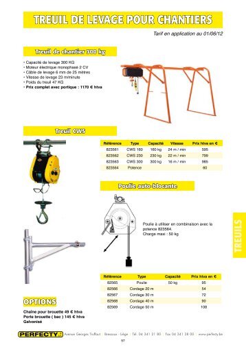 TREuiL DE LEVAGE POuR CHAnTiERS