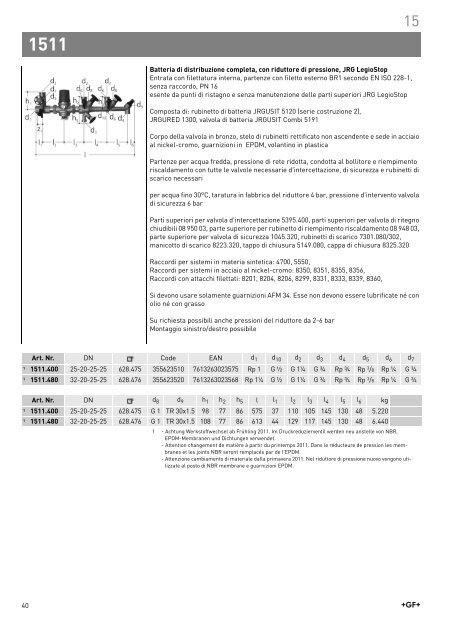 JRG Armaturen Robinetterie JRG Rubinetteria JRG ... - CCTB SA