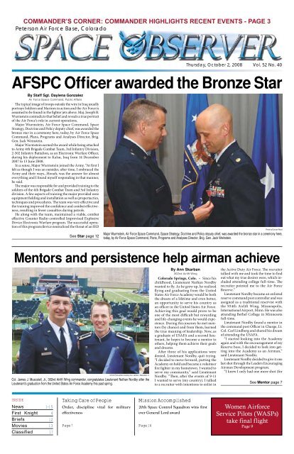 AFSPC Officer awarded the Bronze Star - Colorado Springs Military ...