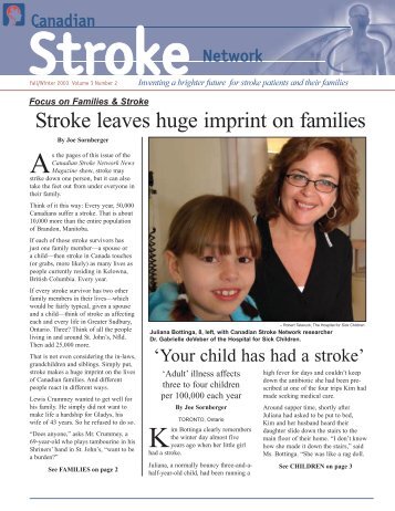 Stroke leaves huge imprint on families - Canadian Stroke Network