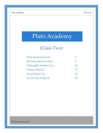 Plato Academy - Playdough To Plato