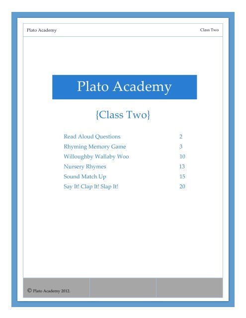 Plato Academy - Playdough To Plato