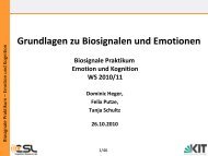 Grundlagen Emotion und Biosignale - CSL - Cognitive Systems Lab