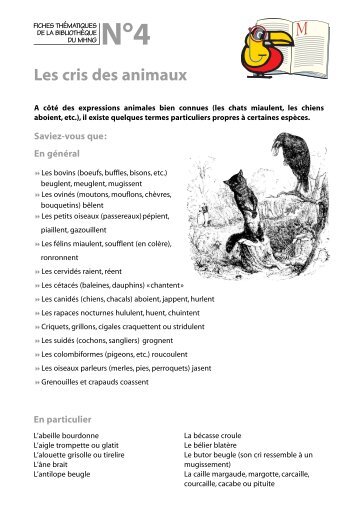 Les cris des animaux (pdf, 830k) - Ville de Genève