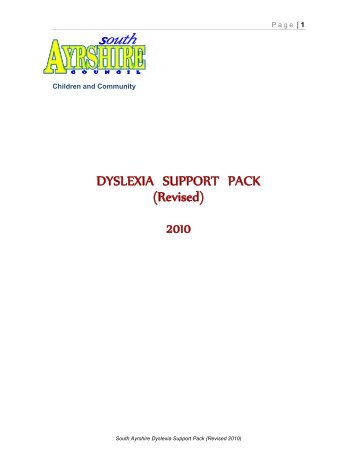 South Ayrshire Dyslexia Strategy - take2theweb