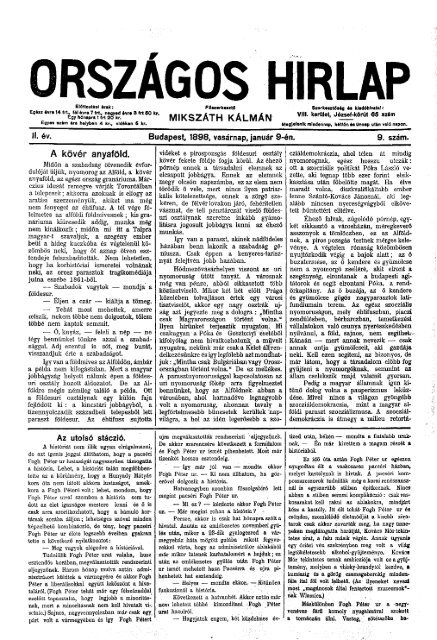 Országos Hirlap 1898. II. évf. 9. sz. (1898. január 9.) - EPA