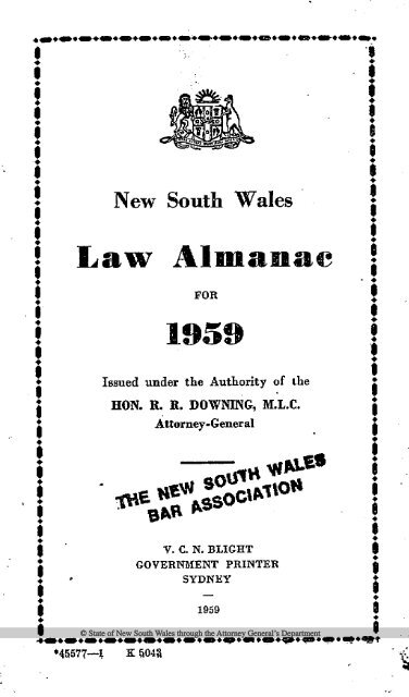 Law Almanac - NSW Law Almanacs