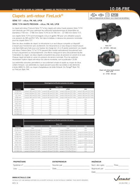 Clapets anti-retour FireLock® 10.08-FRE - Victaulic