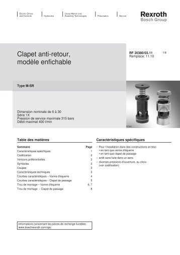 Clapet anti-retour, modèle enfichable - Bosch Rexroth