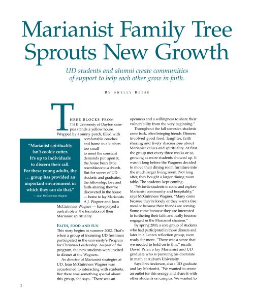 Alive MARIANIST CULTURE, FAITH AND ... - The Marianists