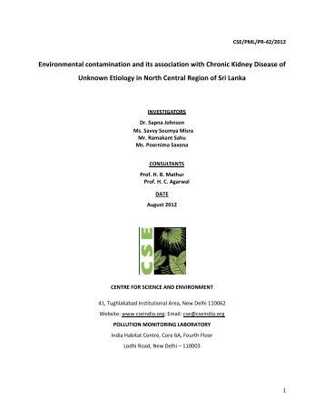 Environmental contamination and its association with Chronic Kidney