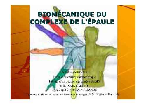 Biomécanique du complexe de l'épaule - ClubOrtho.fr