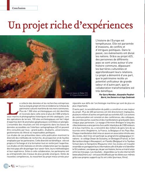 Un projet d'archéologie maritime transfrontalier