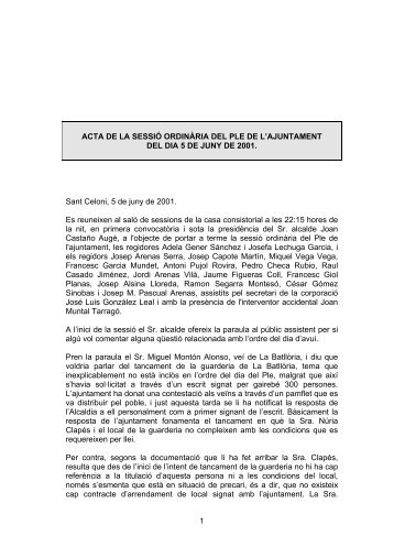 Veure l'acta del Ple en PDF - Ajuntament de Sant Celoni