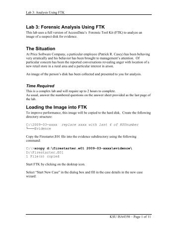 Forensic Analysis Using FTK