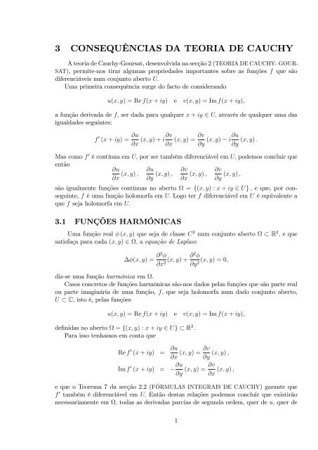 3 CONSEQULNCIAS DA TEORIA DE CAUCHY