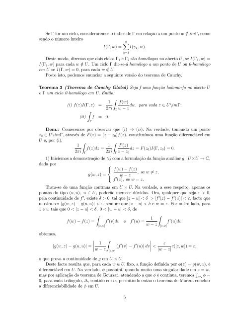 3 CONSEQULNCIAS DA TEORIA DE CAUCHY