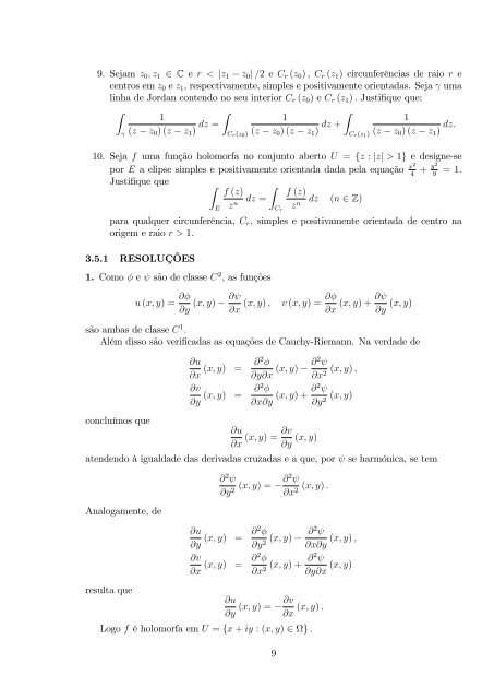 3 CONSEQULNCIAS DA TEORIA DE CAUCHY