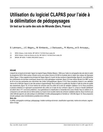 utilisation du logiciel CLAPAs pour l'aide à la délimitation de ... - AFES