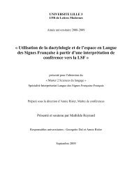 Utilisation de la dactylologie et de l'espace en Langue des Signes ...