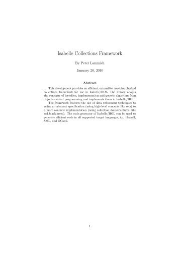 Isabelle Collections Framework