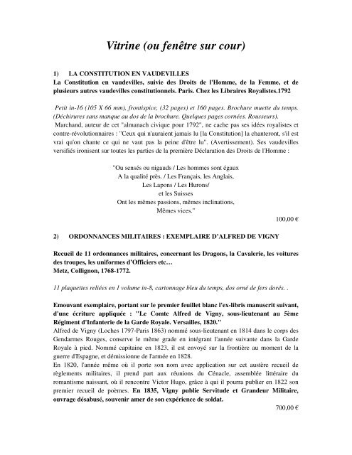 le catalogue pdf cliquez - Bibliorare