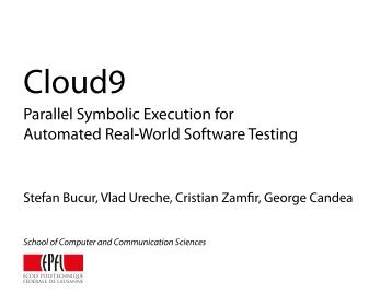 Scalable Parallel Symbolic Execution - EuroSys 2011