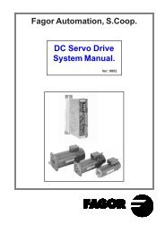 Fagor Automation, S.Coop. DC Servo Drive System Manual.