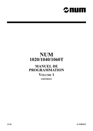 Manuel de programmation TG (Volume 1)