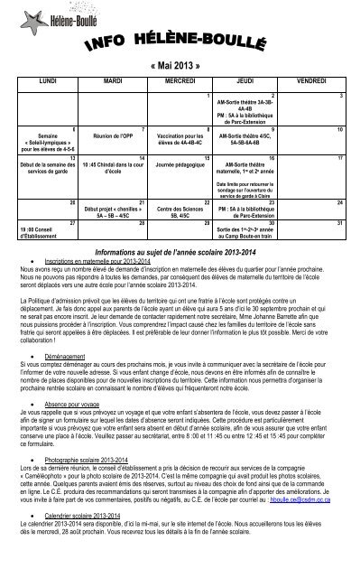 Info Helene Boulle Commission Scolaire De Montreal