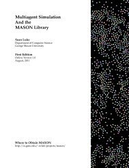 Multiagent Simulation And the MASON Library - Department of ...