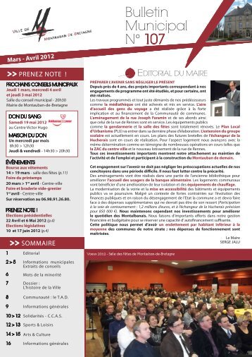 Bulletin Municipal N° 107 - Montauban-de-Bretagne - Communauté ...