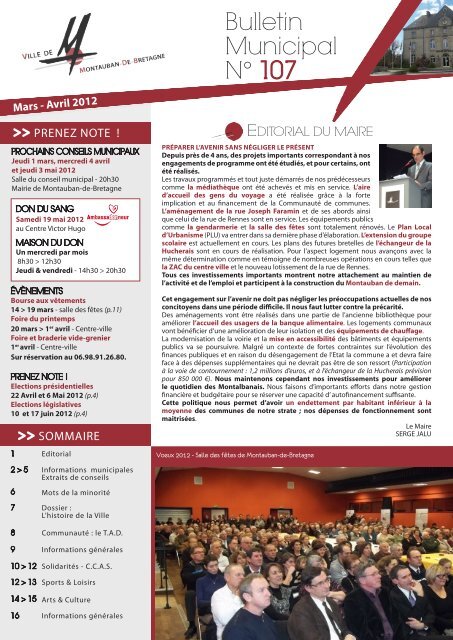 Bulletin Municipal N° 107 - Montauban-de-Bretagne - Communauté ...