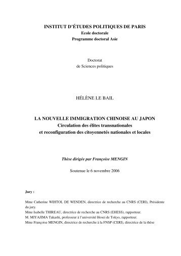 INSTITUT D'ÉTUDES POLITIQUES DE PARIS HÉLÈNE LE BAIL LA ...