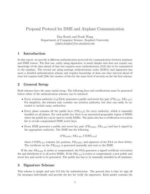 Proposal Protocol for DME and Airplane Communication