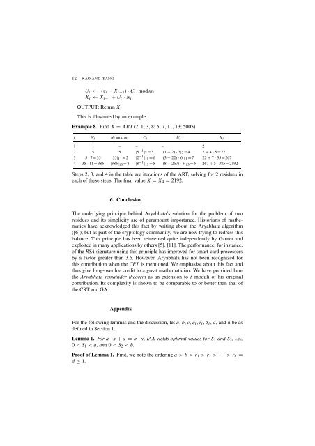 aryabhata remainder theorem: relevance to public-key crypto ...