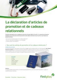 La déclaration d'articles de promotion et de cadeaux ... - FOST Plus