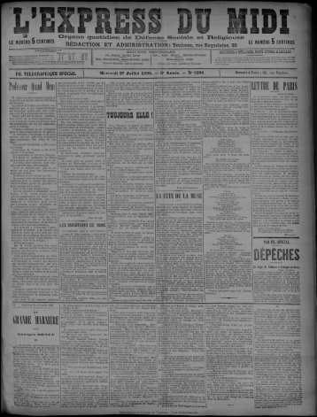 27 juillet 1898 - Bibliothèque de Toulouse