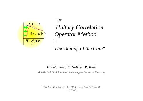 Unitary Correlation Operator Method