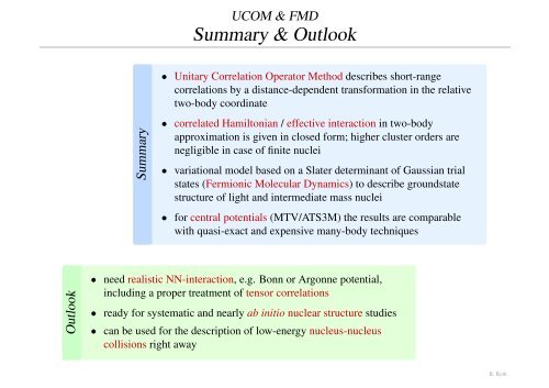 Unitary Correlation Operator Method