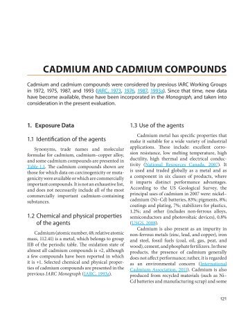 cadmium and cadmium compounds - IARC Monographs on the ...